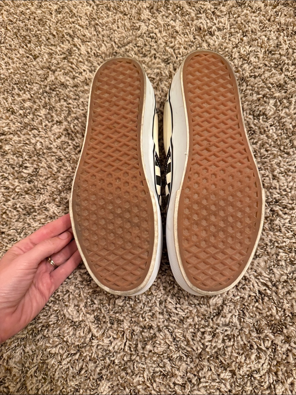 Vans Slip-On Checkerboard Sneakers - Black & Cream - Picture 4 of 4